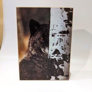 Gorgeous Black Lone Wolf Cedar Keepsake Jewelry Box